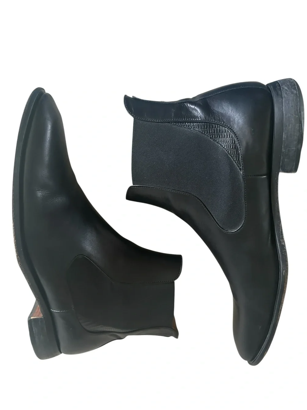 Oliver Sweeney Nexus Black Leather Chelsea Boots Size 10 Pointed Toe Dress Boots
